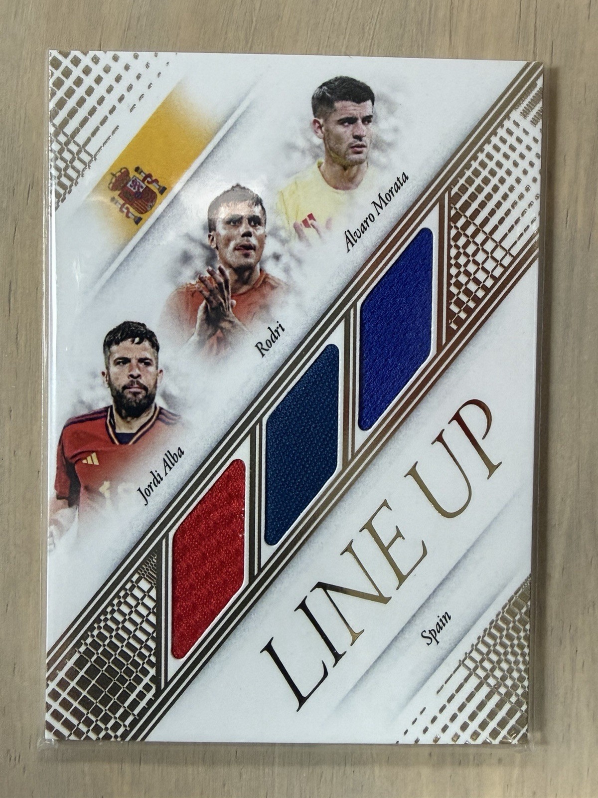 2025 Futera Unique Line Up Triple Patch LU14 Alba, Rodri, Morata Match Used /15