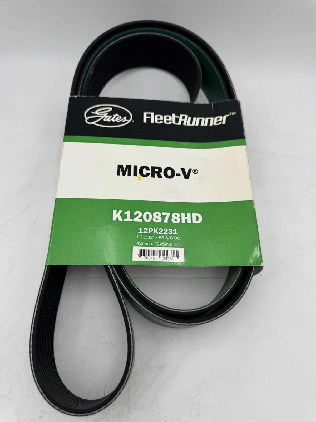 Genuine Gates FleetRunner Heavy-Duty Micro-V Serpentine Drive Belt K120878HD Genuine Gates FleetRunner Heavy-Duty Micro-V Serpentine Drive Belt K120878HD