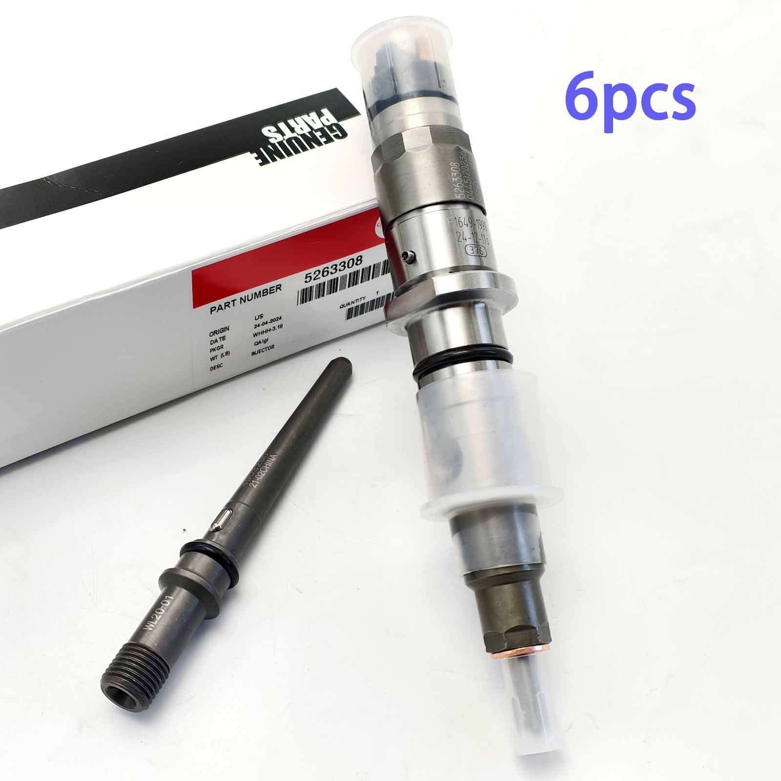 6pcs New Fuel Injectors for Cummins QSL8.9 0445120236 5263308 5263308PX 
