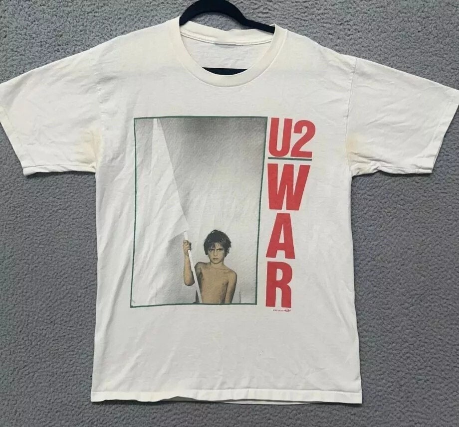 White color U2 Band Cotton Shirt Unisex Concert S to 5XL BB32