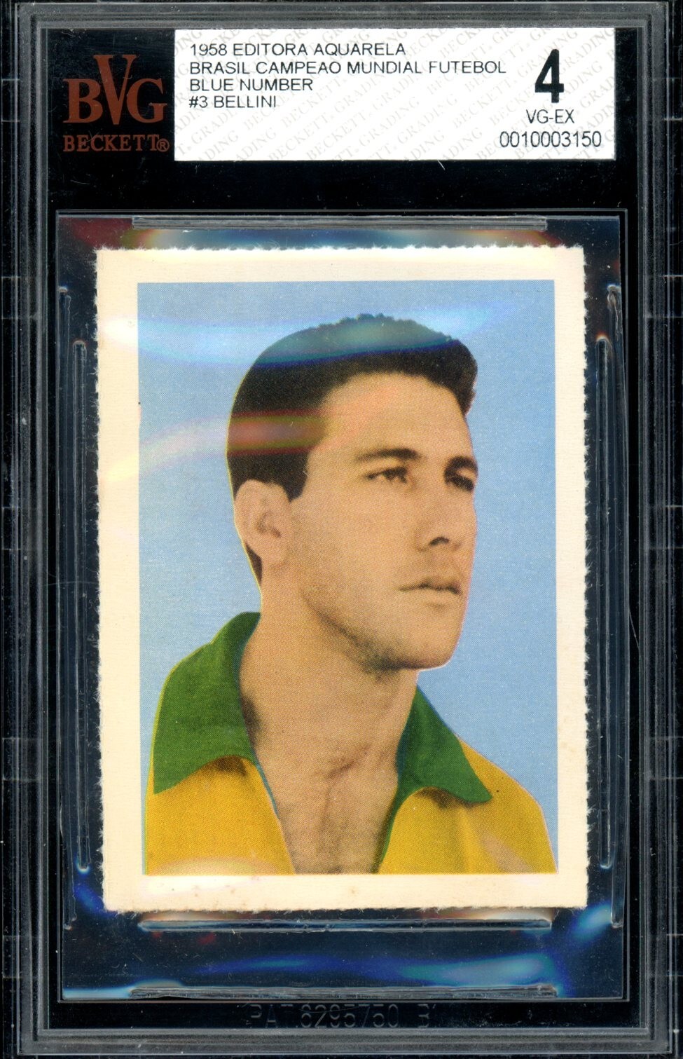 1958 Editora Aquarela #3 Bellini Rookie 1958 World Cup Winner w/Pele BVG 4 VG-EX