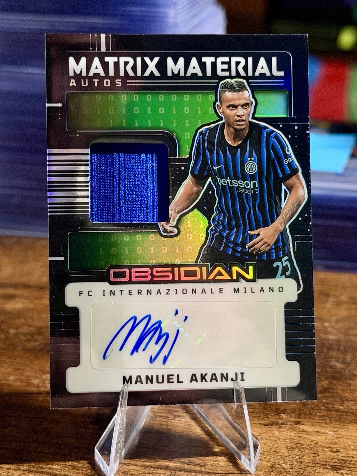 Manuel Akanji 2025-26 Panini Obsidian Matrix Material Patch Auto /89 Manuel Akanji 2025-26 Panini Obsidian Matrix Material Patch Auto /89