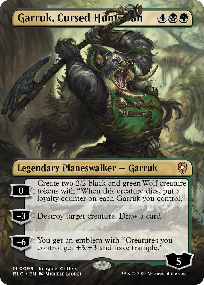 Garruk, Cursed Huntsman (Borderless) Foil BLC NM