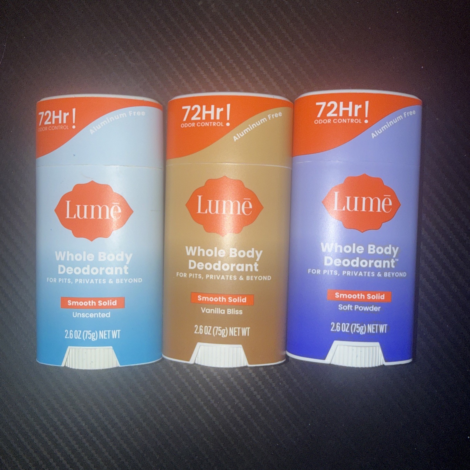 Lume Whole Body Deodorant Smooth Solid Soft Powder 2.6 oz - 3 PACK SHIPS FAST