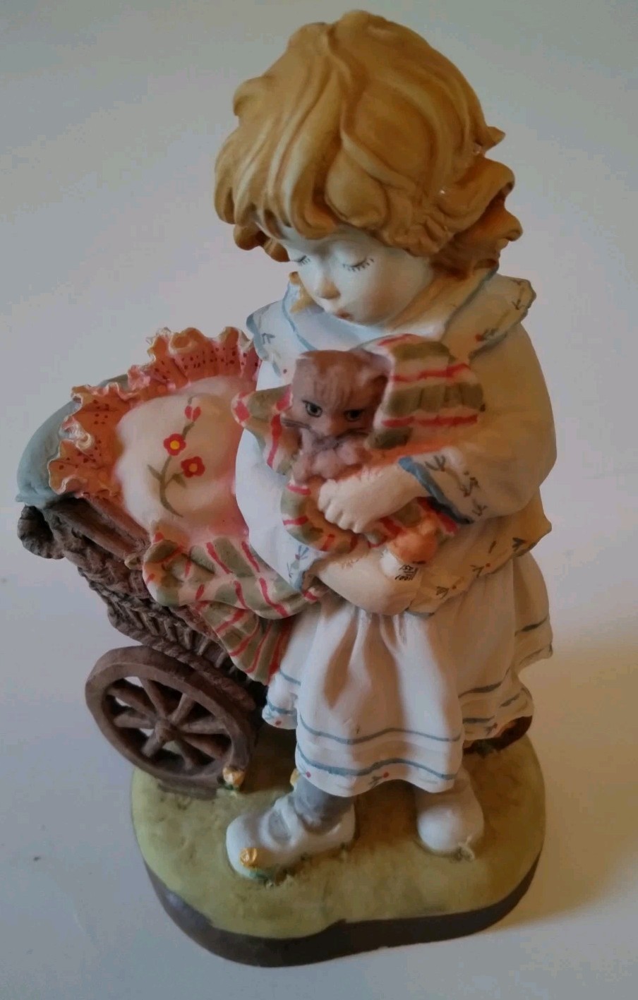 Dolfi Original Lisi Martin #1151 With Cart And Kitty Figurine Dolfi Original Lisi Martin #1151 With Cart And Kitty Figurine