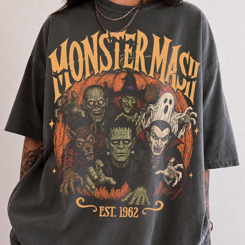 Vintage Halloween Shirt, Monster Mash T-Shirt, Classic Horror Monsters Tee