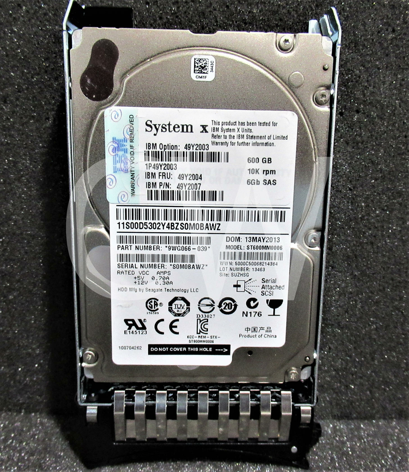49Y2003 49Y2004 49Y2007 IBM 600GB 10K RPM 6Gb/s 2.5\