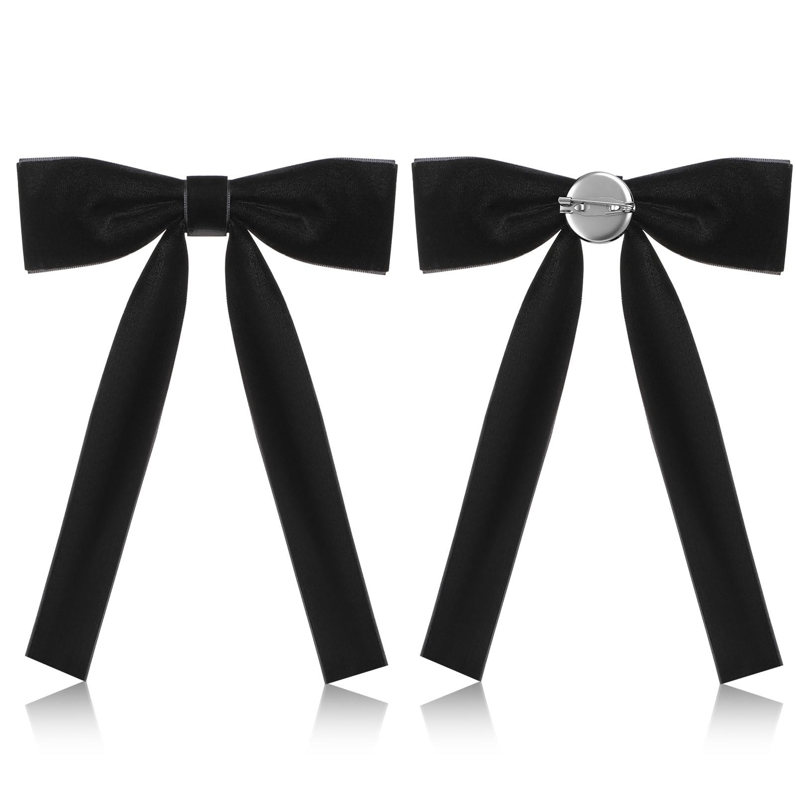 Geyoga 2 Pack Western Bow Ties for Men Colonel Tie Black One Size,