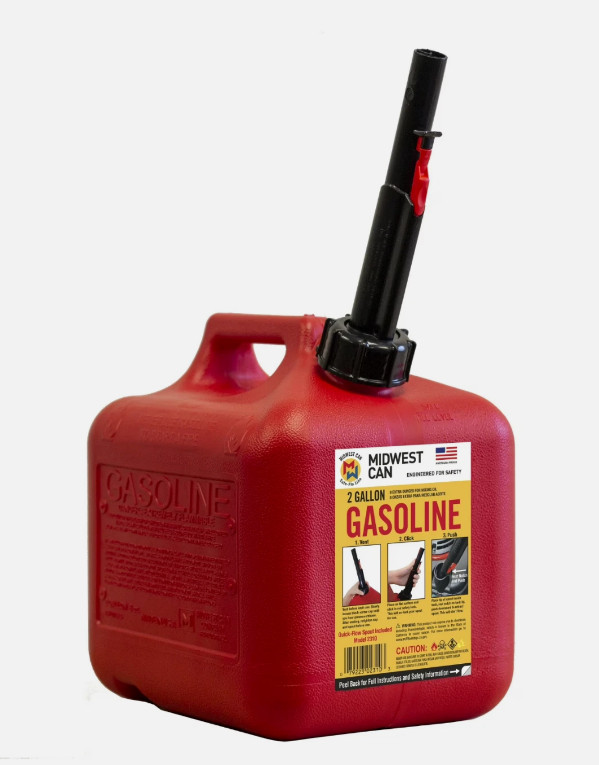 Auto Shut off Gasoline Can, 2 Gallon, 8 Oz. Cpacity, Red in Color, Model 2310-4