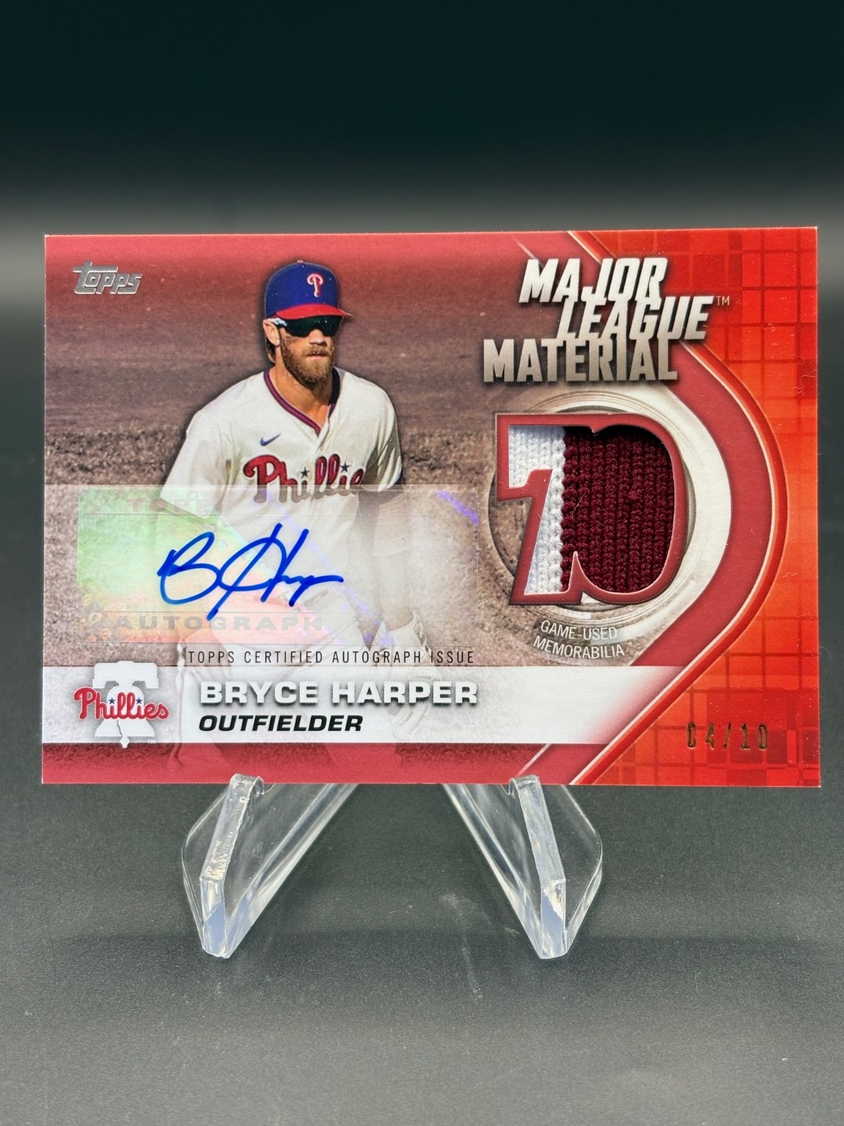 2021 TOPPS SERIES 2 BRYCE HARPER #MLMA-BH PATCH AUTO /10