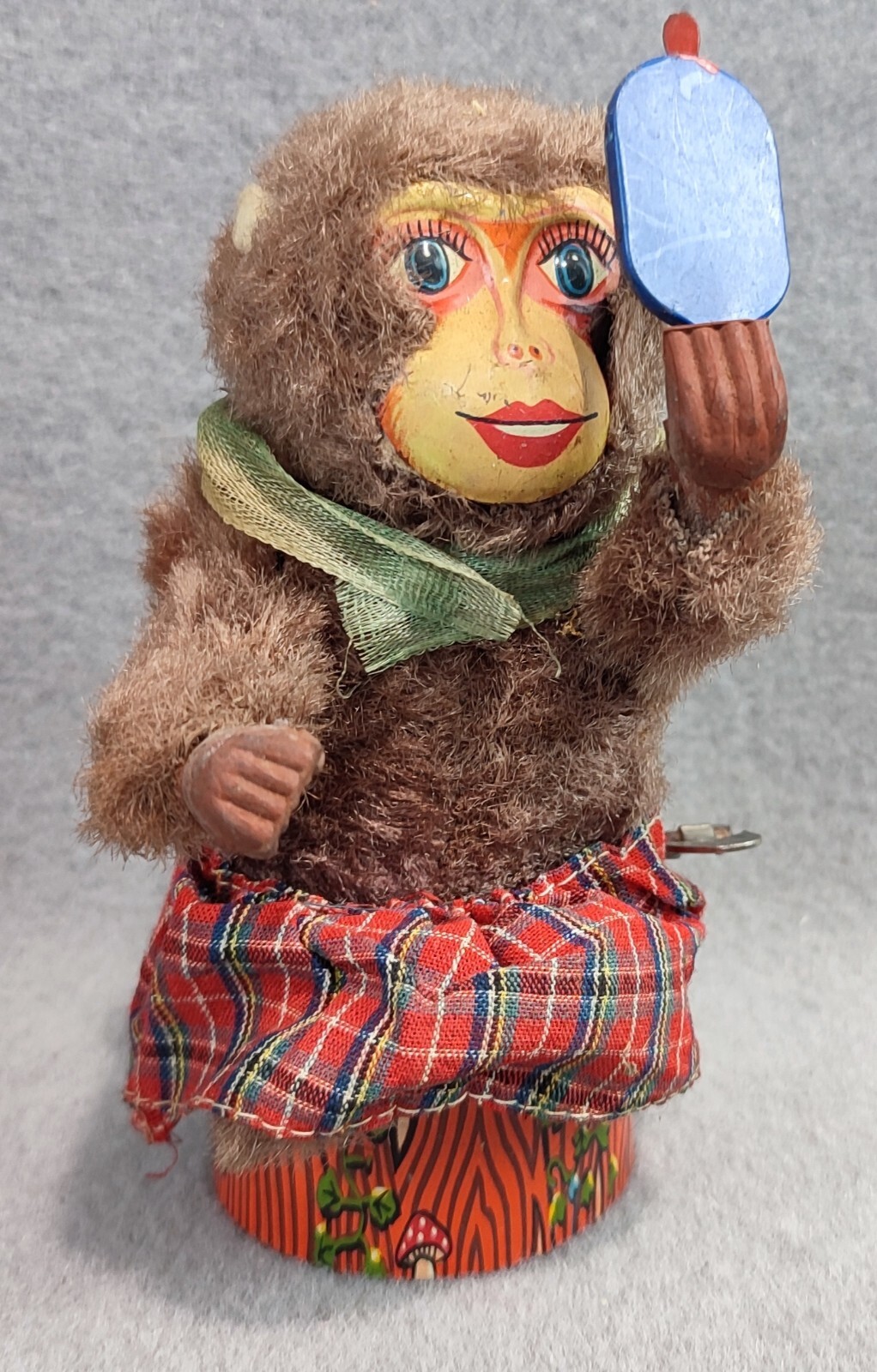 MONKEY BATTERY OPERATED VINTAGE MARUSAN TOY JAPAN SAN GIRL MONKEY KILT deadstock