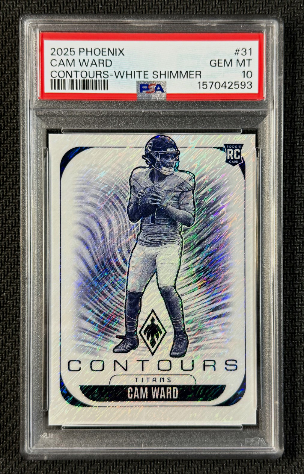 POP 1 SSP 2025 Panini Phoenix Contours Cam Ward RC White Shimmer Rookie PSA 10 POP 1 SSP 2025 Panini Phoenix Contours Cam Ward RC White Shimmer Rookie PSA 10