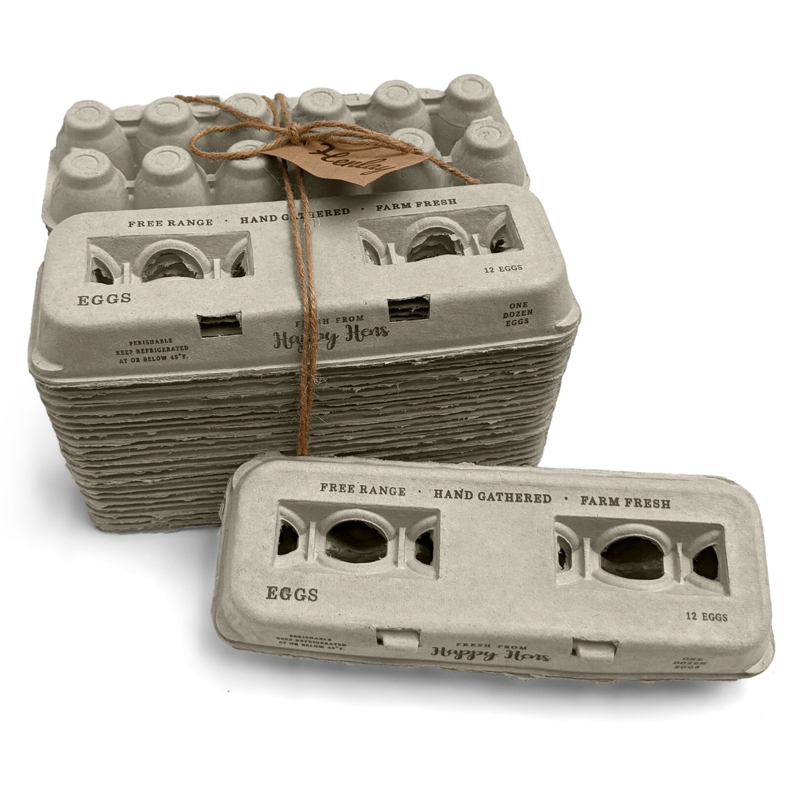 Henlay Blank Stamping Egg Cartons- Adorable Printed Vintage Design - 25, 90, 250