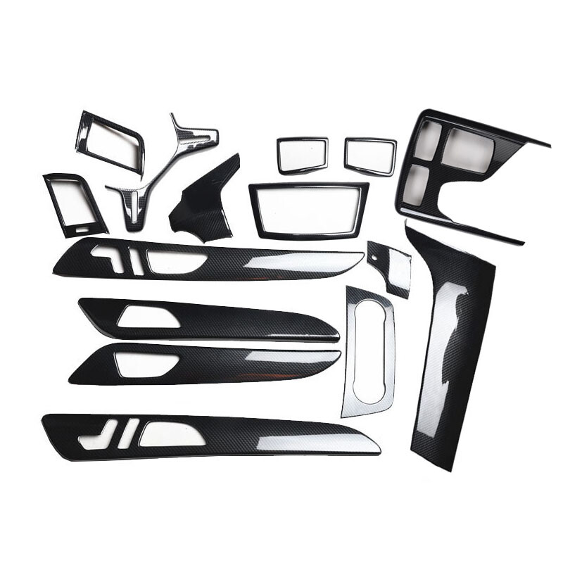 15pcs Interior Cover Trim Kit For Benz ML W166 GL X166 2013-15 ABS Carbon Fiber 