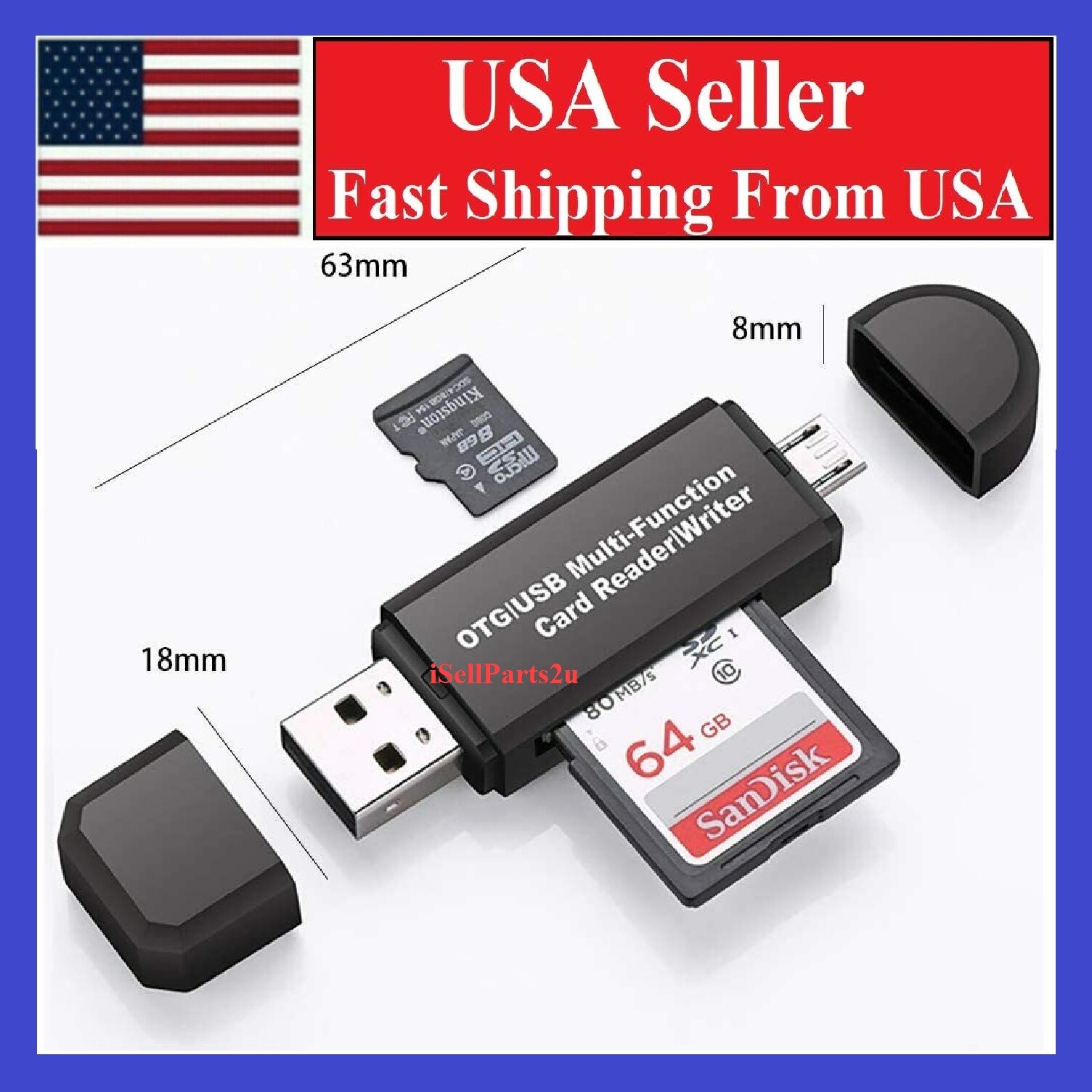 Micro USB OTG to USB 2.0 Adapter SD/Micro SD Card Reader With Standard USB Male Micro USB OTG to USB 2.0 Adapter SD/Micro SD Card Reader With Standard USB Male