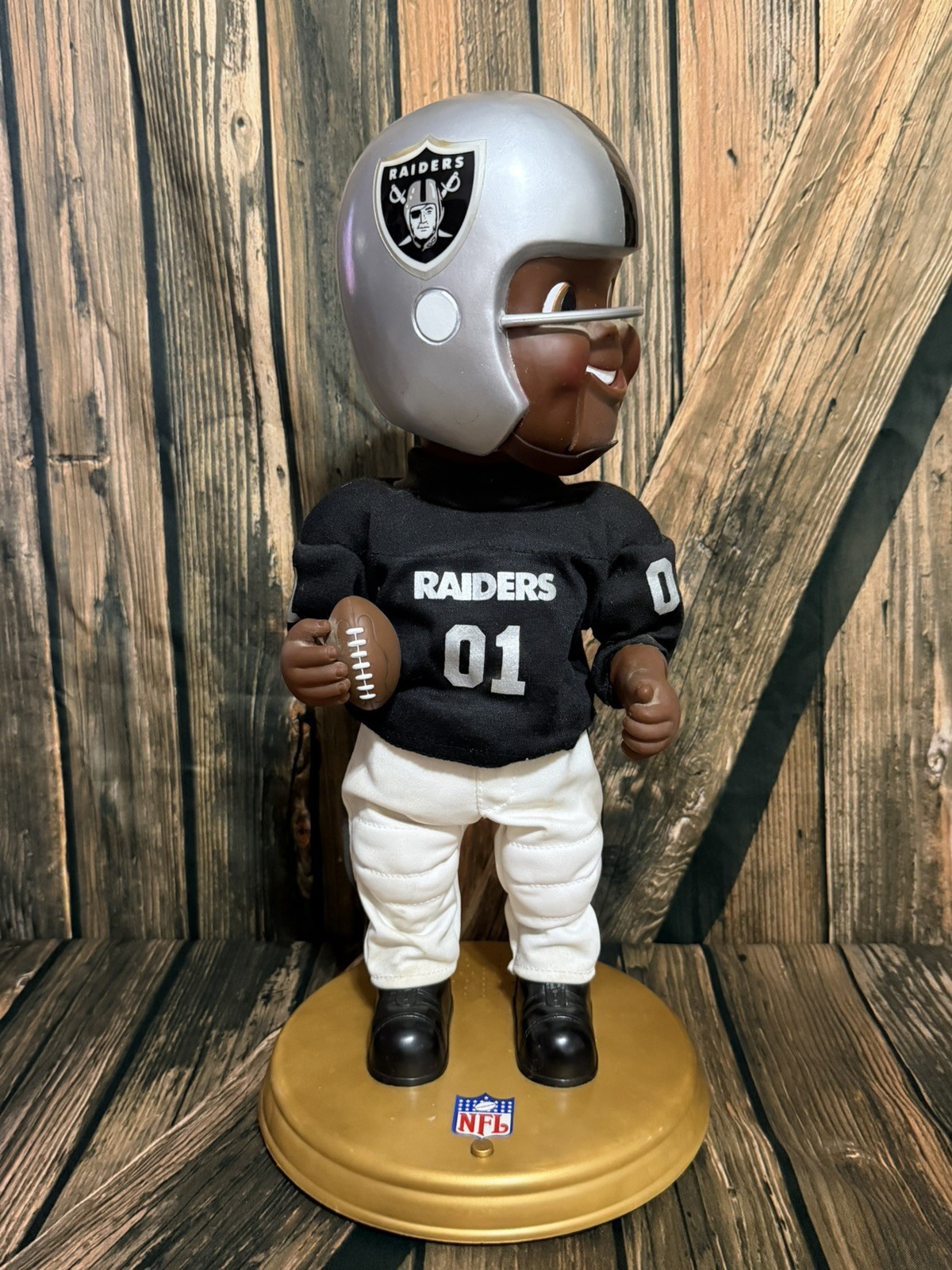 Vintage Raiders Rockin Randall Sing Figurine 16” Black RARE Hank - Are You Ready