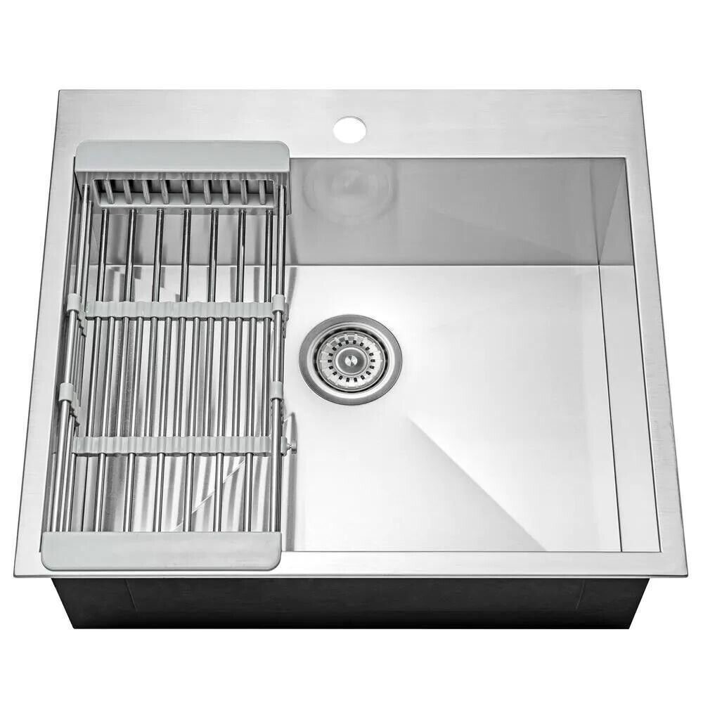 AKDY All-in-One Drop In 25 in Stainless Steel Kitchen Sink KS0095