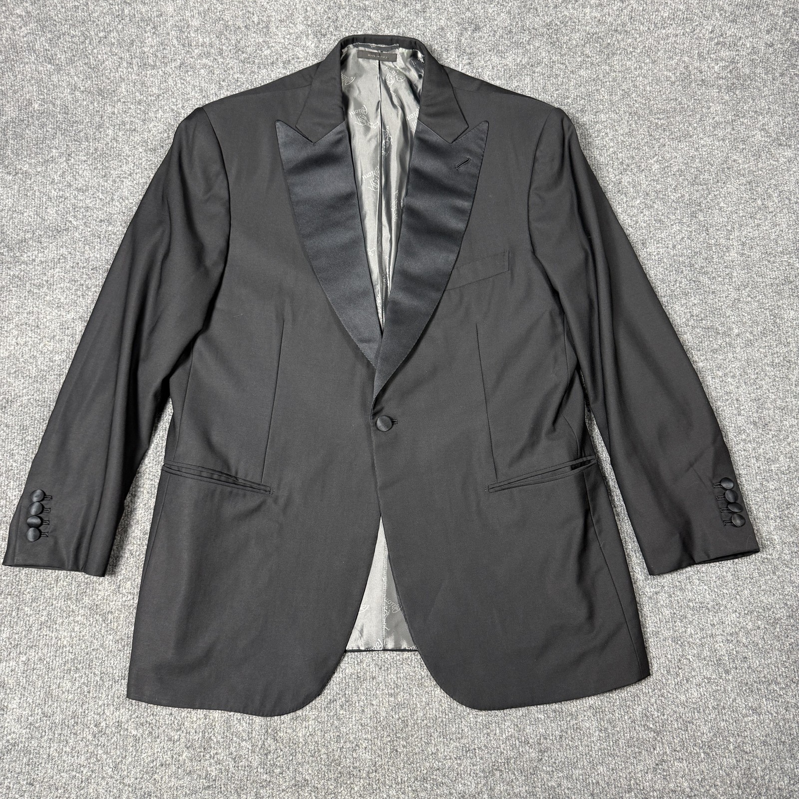 Brioni Tuxedo Jacket Mens 42 Black Wool Peak Lapel One Button Formal Italy