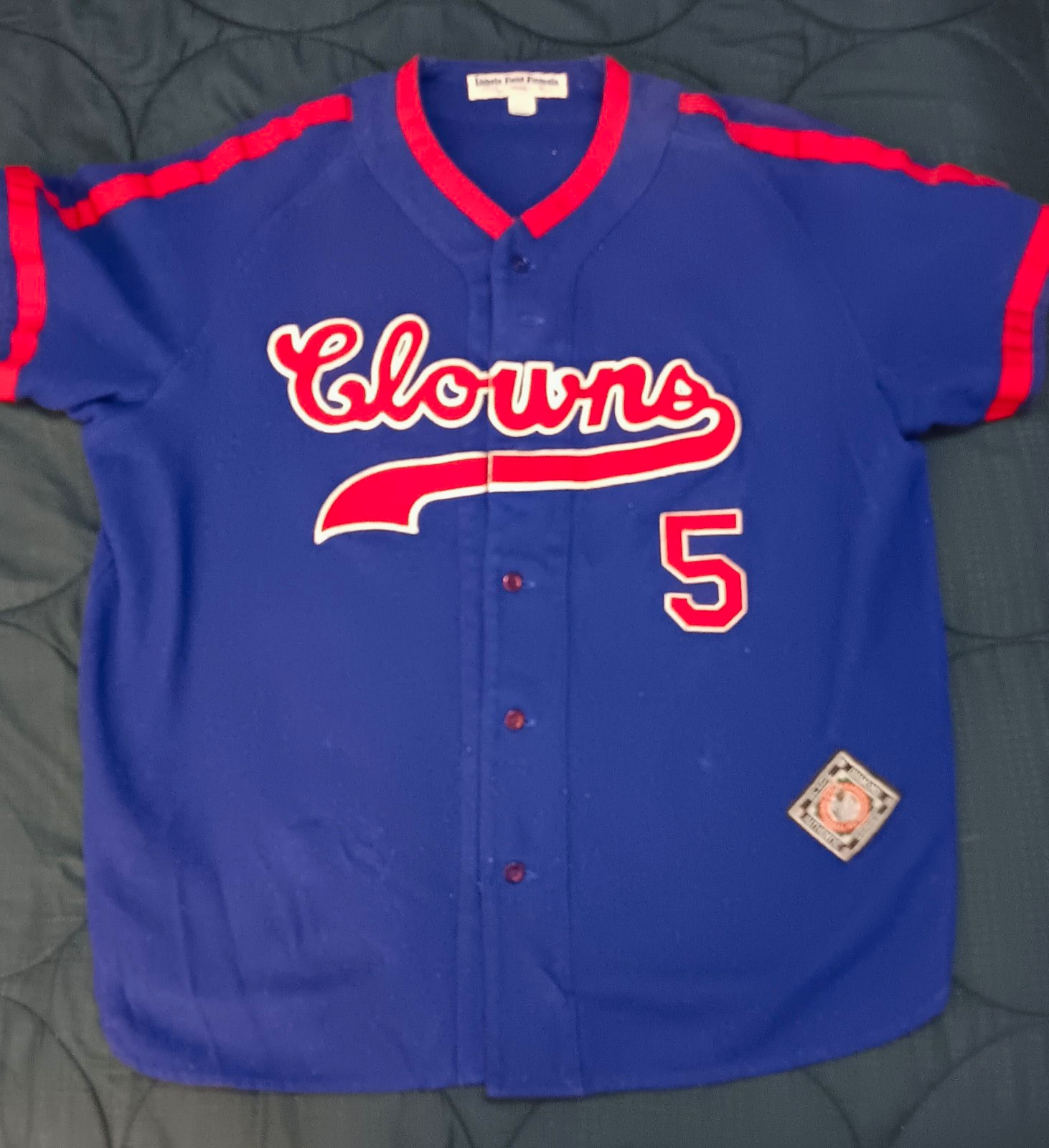 Ebbets Field Flannels Indianapolis Clowns #5 Wool Baseball Jersey Hank Aaron Vtg