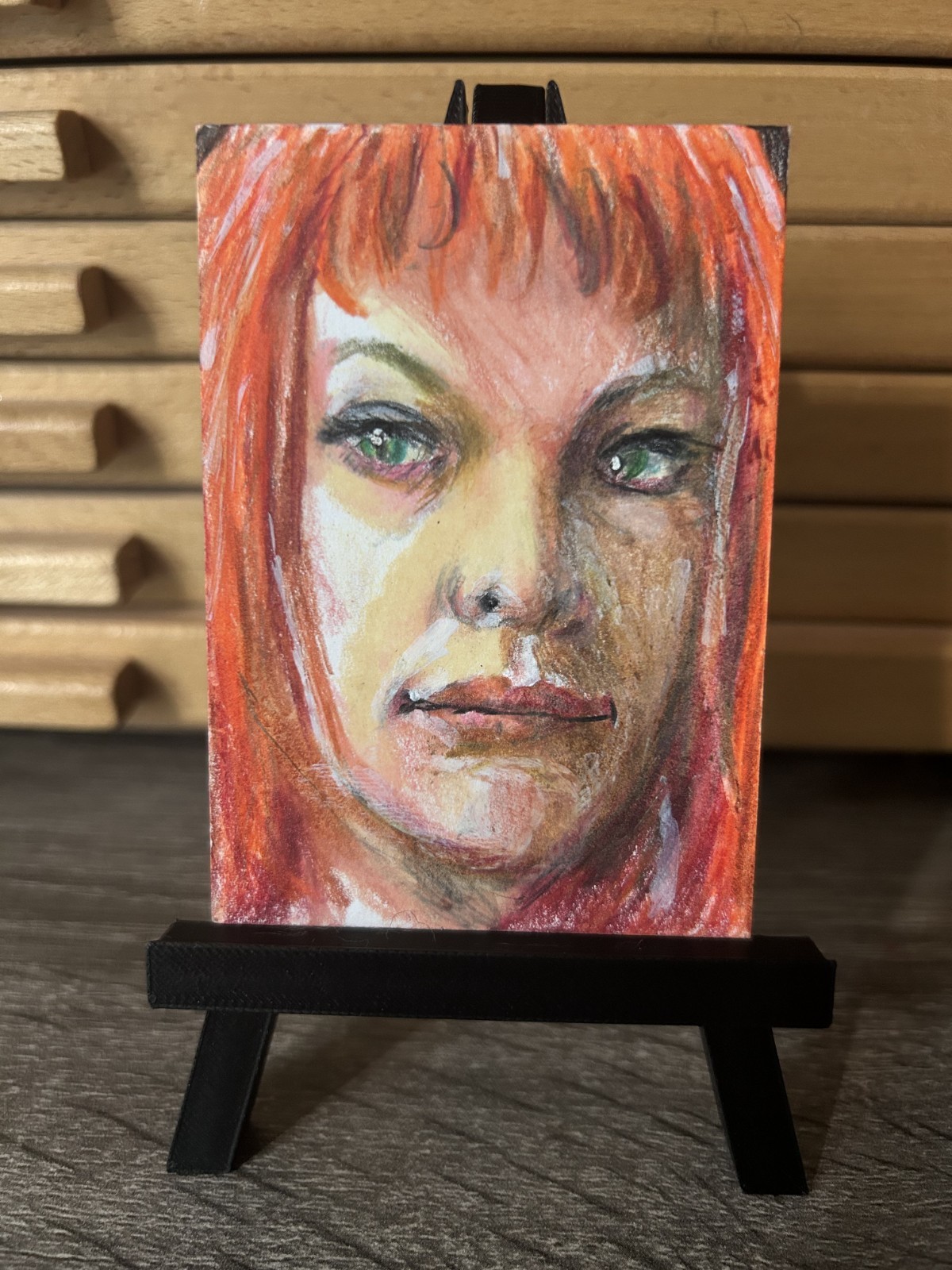 1 of 1 PSC Sketch Trading Card of Leeloo The Fifth Element Mila Jovovich Art