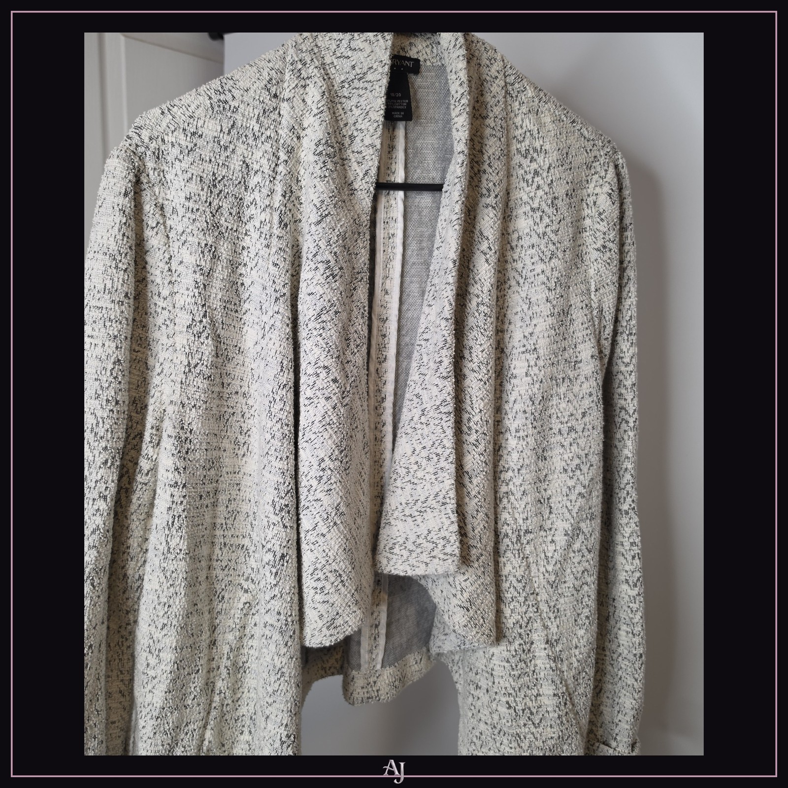 Lane Bryant Open Front Cardigan 18/20 Black & White Polyester Blend