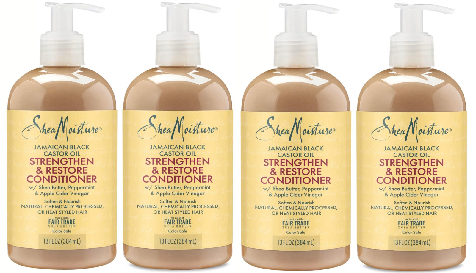 Lot of 4 Shea Moisture Jamaican Black Conditioner Strength/Grow 13 Ounce each