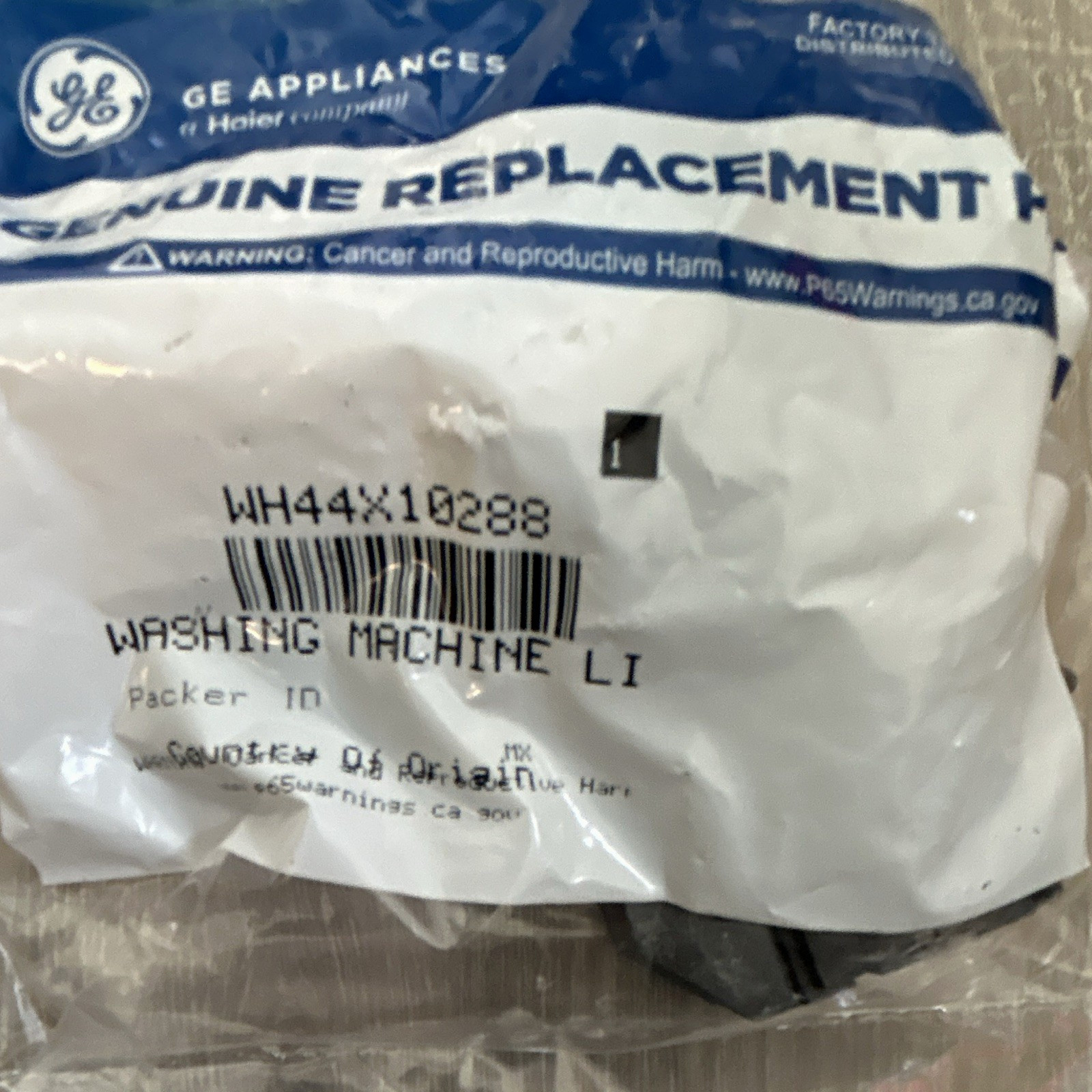 GE WH44X10288 Washer Lid Lock Genuine Replacement Part, White/Black
