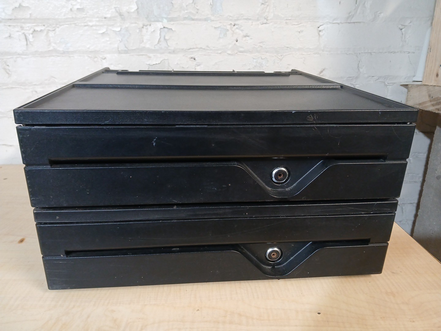 2 Toshiba/IBM Raven Black USB Wide Cash Drawer 3AA01465100 No Cash Till No Key 
