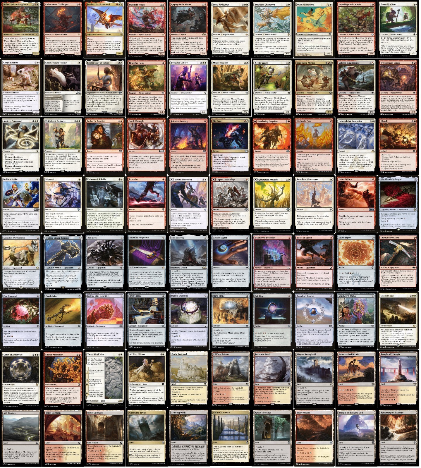 ELITE Commander Mouse Deck - EDH - Boros Red White - Mabel -100 Card -MTG