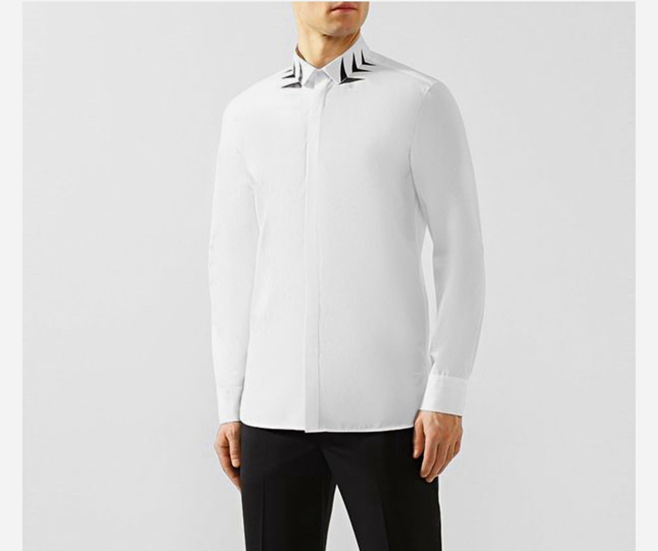Wow $75 Neil Barrett Men White Cotton Slim Fit Dress Shirt M 32/33