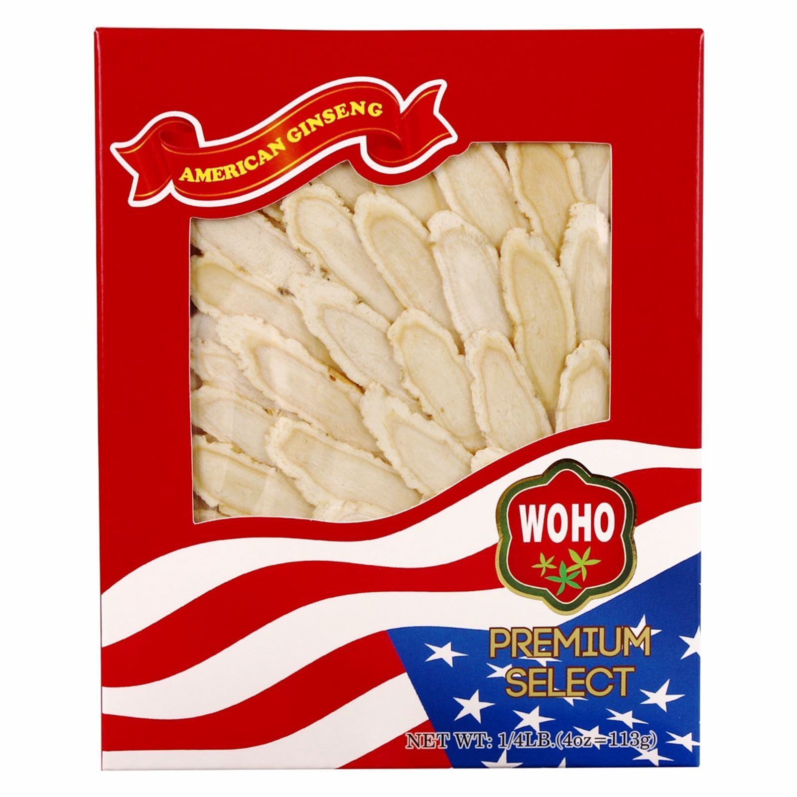 WOHO Cultivated American Ginseng 1274 Slice Large 4 oz Box WOHO Cultivated American Ginseng 1274 Slice Large 4 oz Box