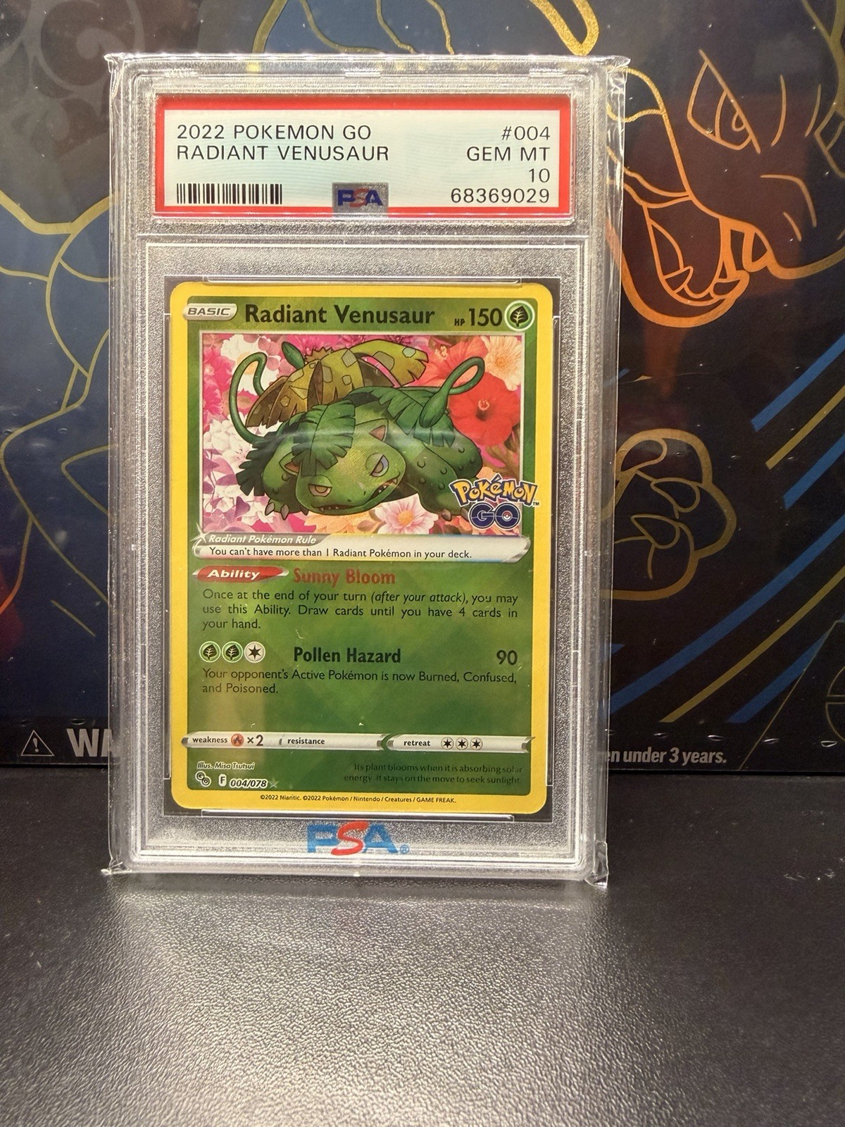 Radiant Venusaur 004/078 Pokémon GO Holo PSA 10 GEM MT Radiant Venusaur 004/078 Pokémon GO Holo PSA 10 GEM MT
