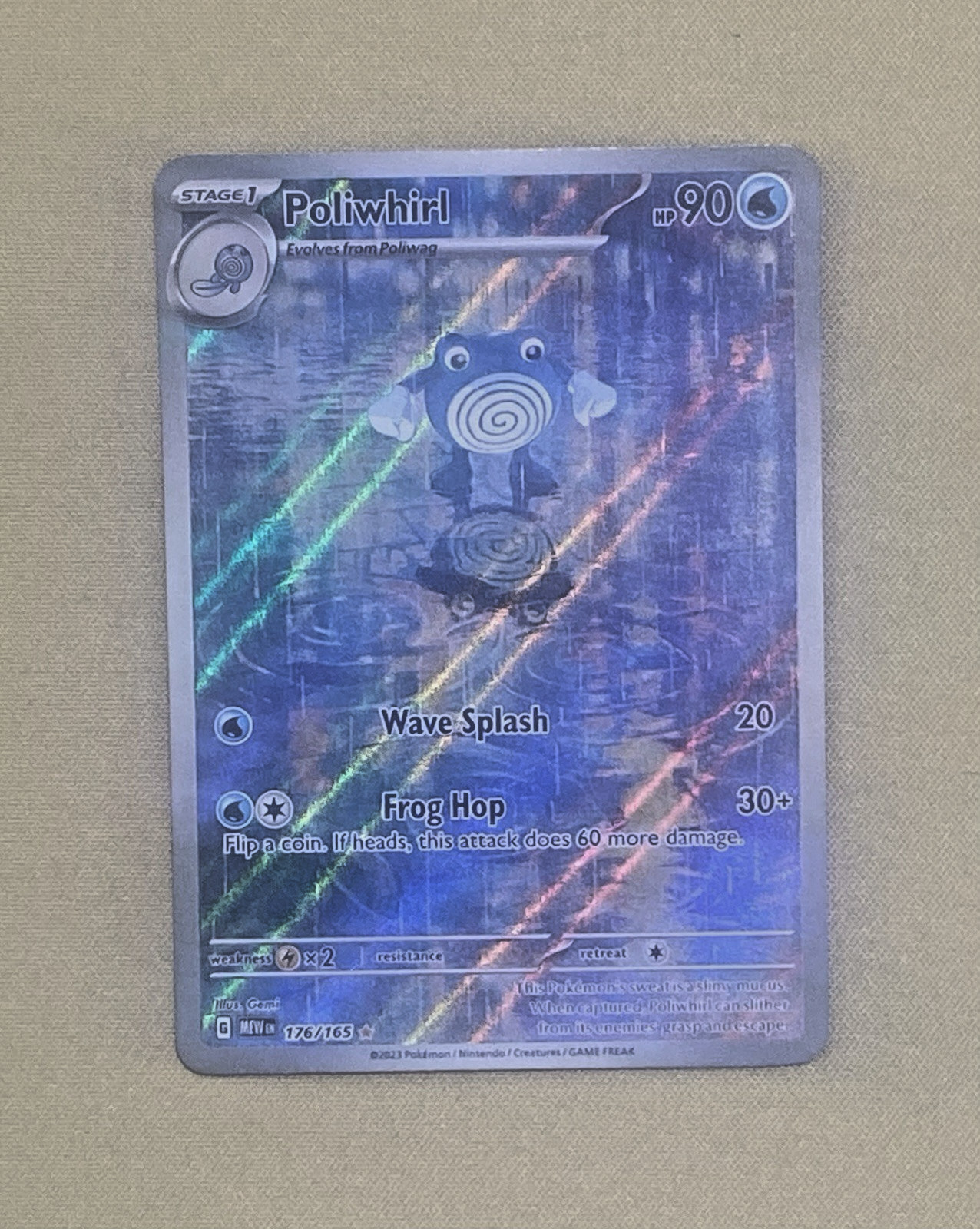 Pokémon Poliwhirl Illustration Rare Holo Card Sv: Scarlet & Violet 176/165 90 H…