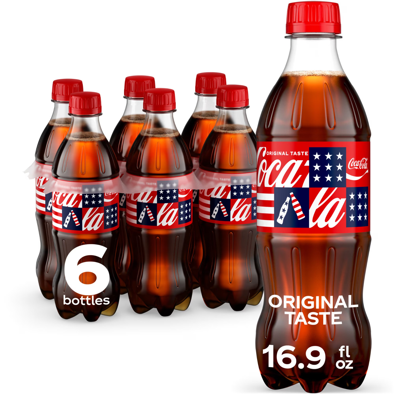 Coca-Cola Original Taste Soda, 16.9 fl. oz. Bottles, 6 Pack