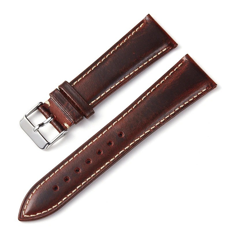 Vintage Oil Wax Watch Strap 18mm 19mm 20mm 21mm 22mm Universal Head LayerCowhide