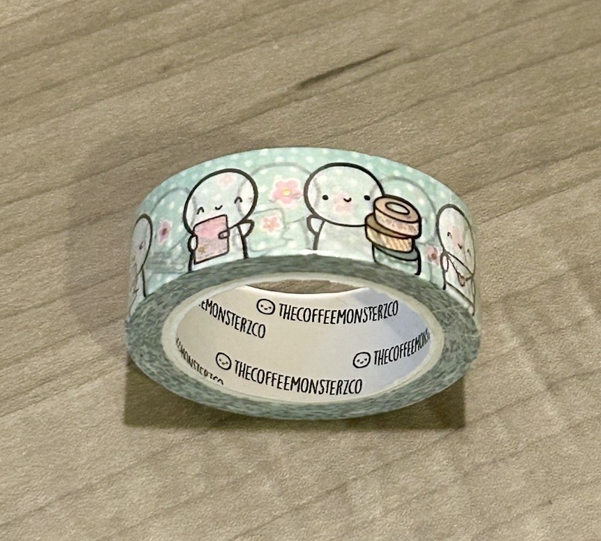 New TCMC Planning Time 5.0 Emoti green washi tape 15 mm TheCoffeeMonsterzCo