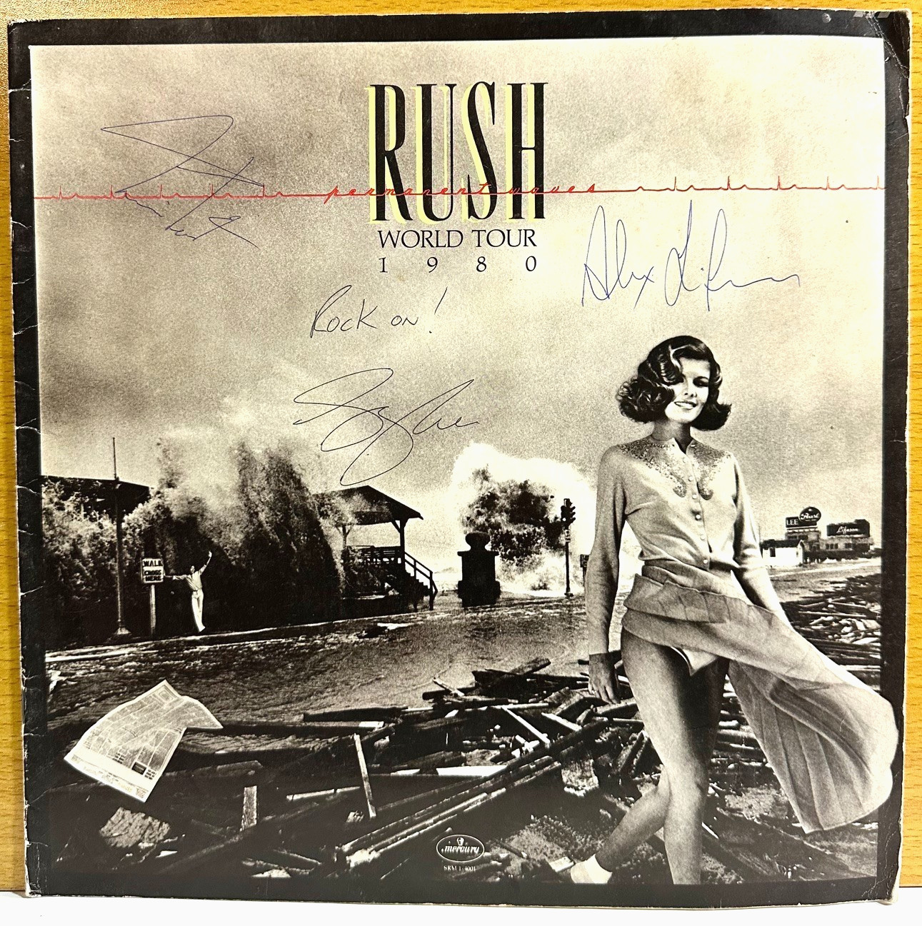 1980 RUSH Permanent Waves Concert Program Signed By 3 Geddy Lee Neil Peart Band