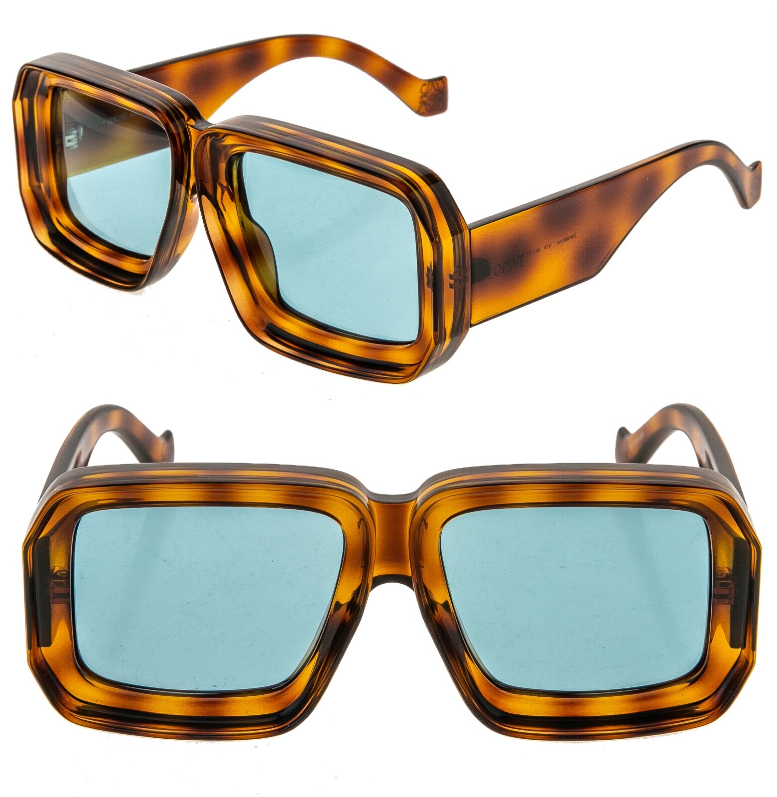 LOEWE PAULA IBIZA Square LW40064U Brown Blue 40064 Unisex Chunky Sunglasses