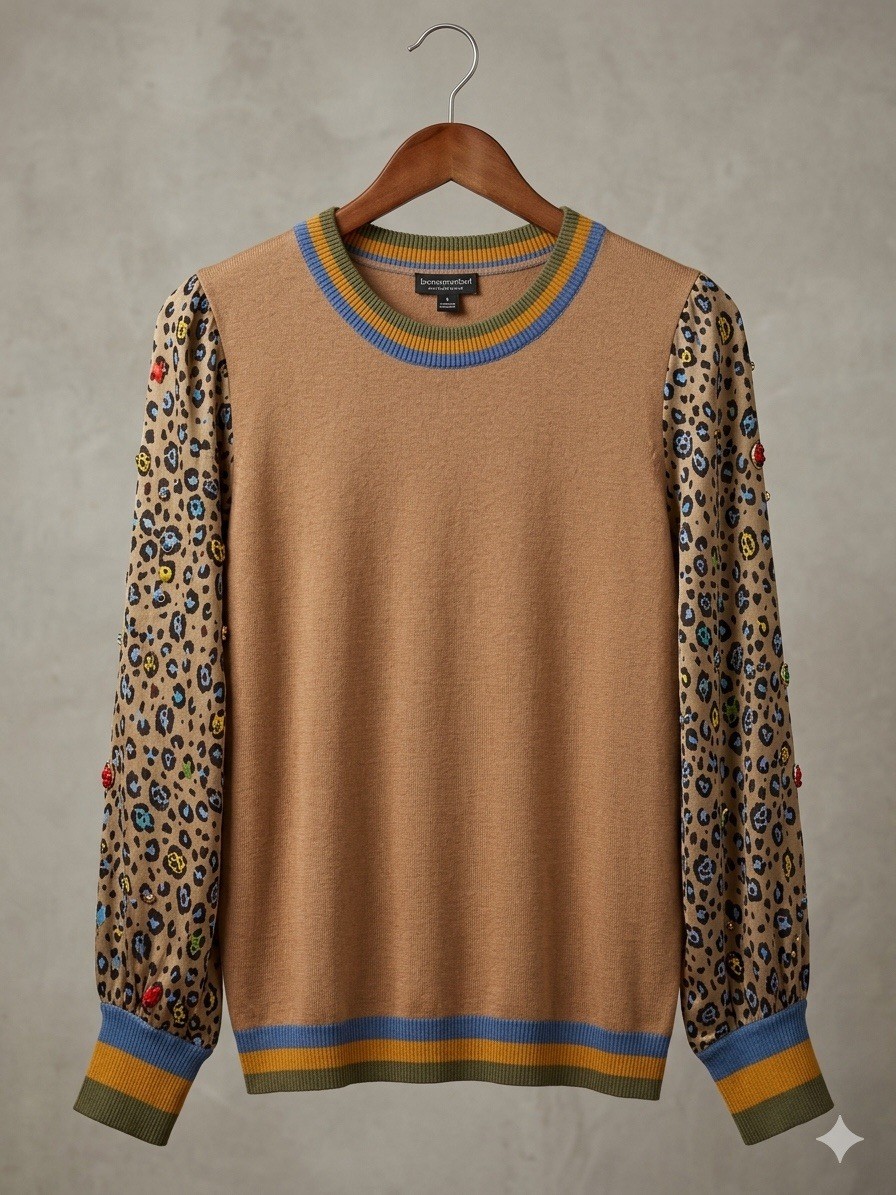 Anthropologie Conditions Apply Celina Knit Pullover Mixed Media