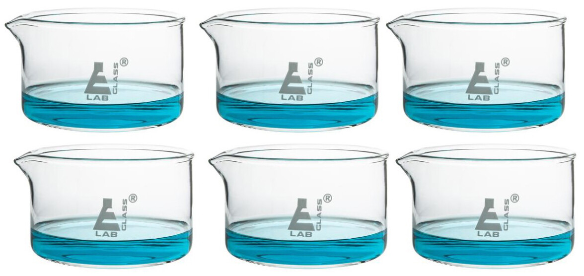 Small Crystallizing Dish (70mm x 40mm) - Pack of 6, Borosilicate Flat Bottom Small Crystallizing Dish (70mm x 40mm) - Pack of 6, Borosilicate Flat Bottom