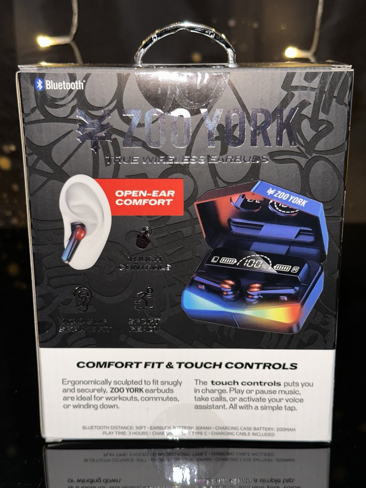 Zoo York True Wireless Bluetooth Earbuds Open Ear Comfort Fit Black New
