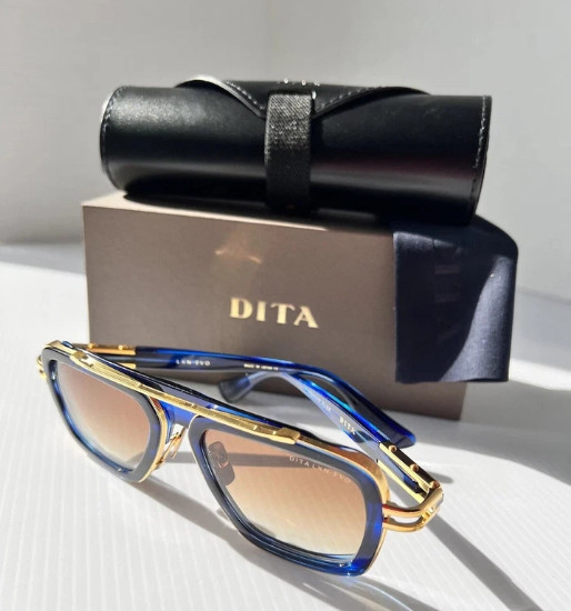 DITA LXN-EVO DTS403-A-03 Blue Swirl Gold Brown Gradient Sunglasses – Authentic