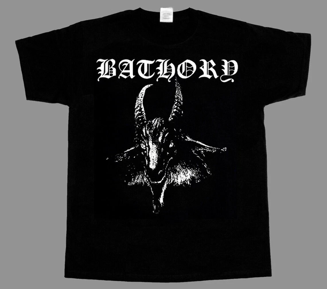 Bathory Metal Goat Head Graphic Unisex Tee Music T-Shirt S-5XL