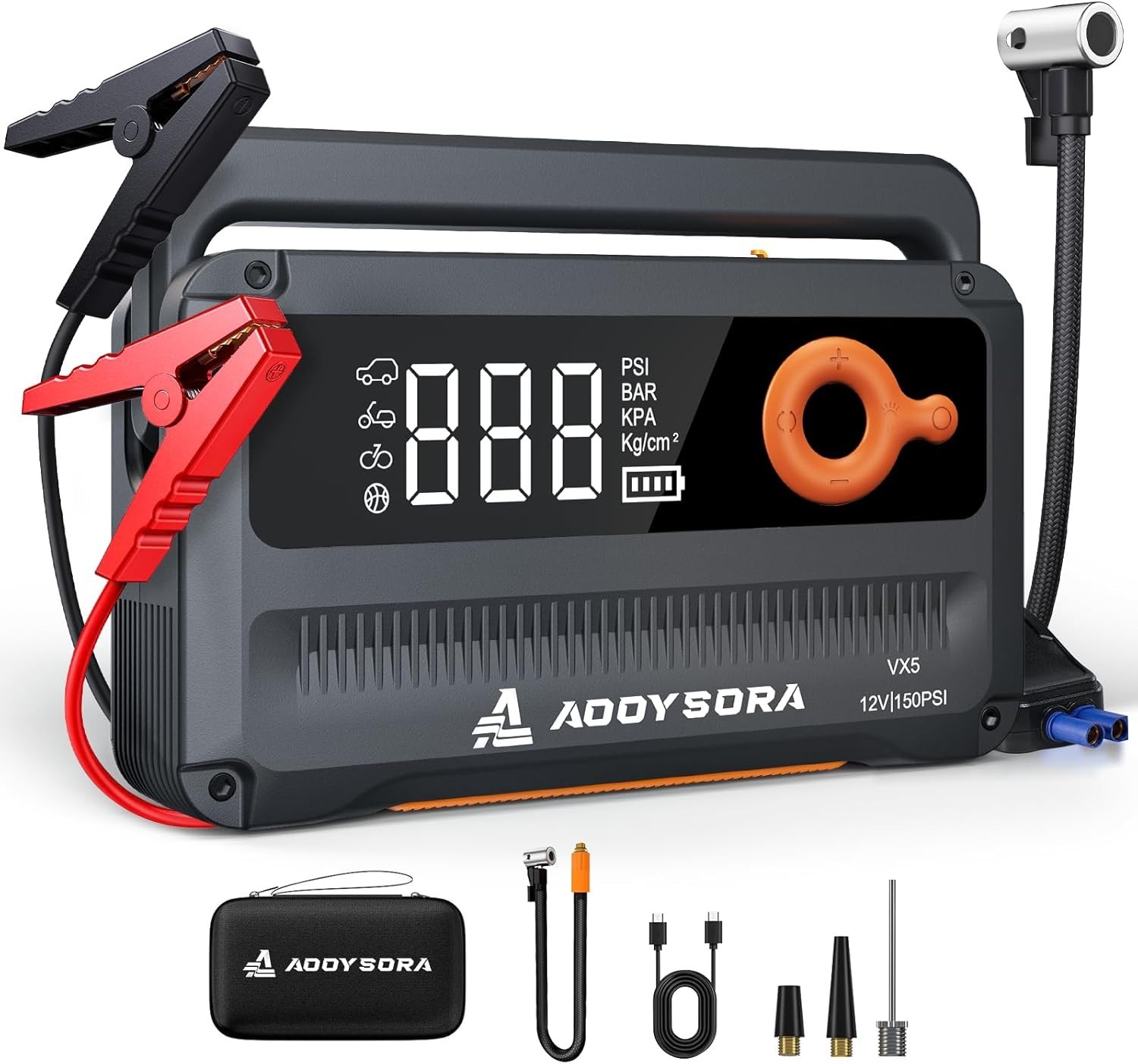Car Battery Jump Starter with Air Compressor 6000A 150PSI Portable Car Battery J