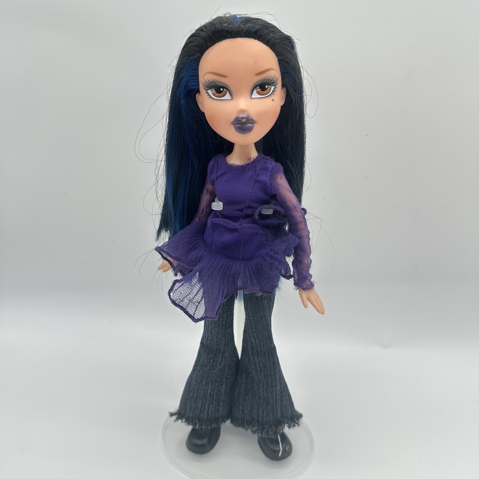 Vintage Bratz Midnight Dance Yasmin Doll Purple Top Outfit Shoes Goth *Read*