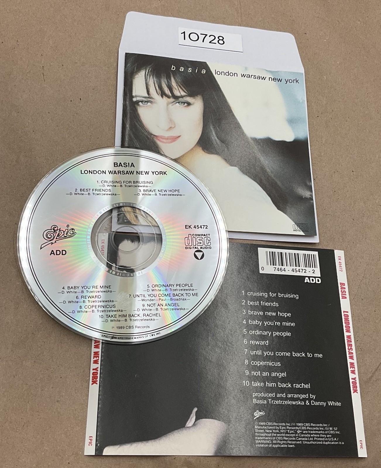 London Warsaw New York by Basia (CD, 1989) No Case #1O728 London Warsaw New York by Basia (CD, 1989) No Case #1O728