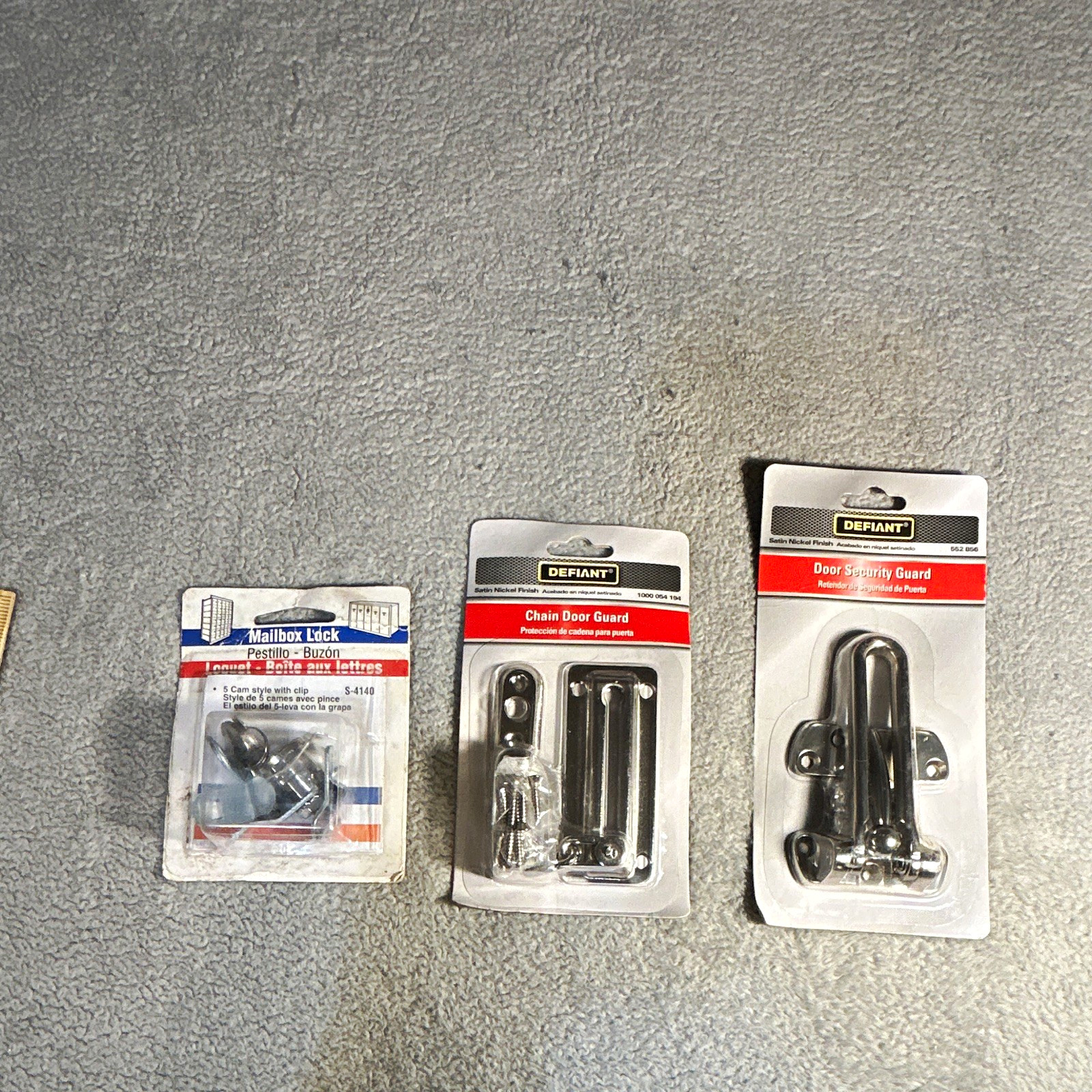 3 Pc Door Security Lock Lot Defiant Chain Guard Mailbox Lock Door Latch 3 Pc Door Security Lock Lot Defiant Chain Guard Mailbox Lock Door Latch