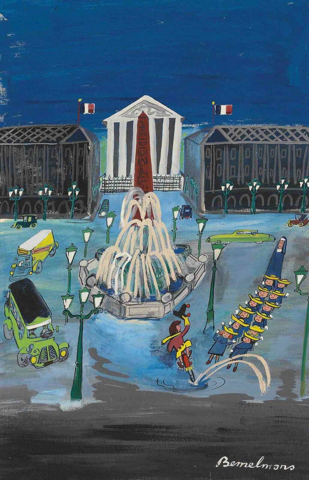 Ludwig Bemelmans Jacket Place de la Concorde c. 1956 Madeline Paris Art