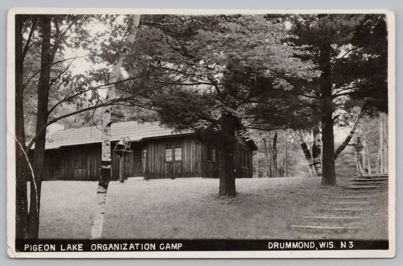 RPPC Pigeon Lake Organization Camp Drummond WI Wisconsin Real Photo Postcard