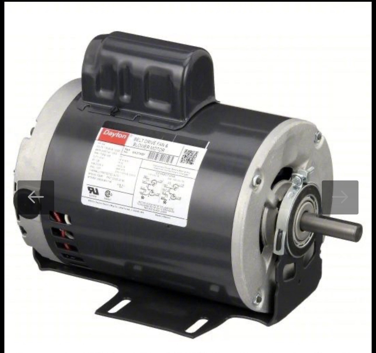 DAYTON Belt Drive Motor: 1 Speed,6k376bf DAYTON Belt Drive Motor: 1 Speed,6k376bf
